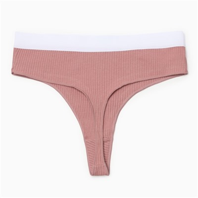 Трусы женские бразилиана MINAKU в рубчик, размер 40-42, цвет кофейный