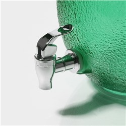 Диспенсер для напитков «Фреш», 4 л, 21×16×24 см, стекло, зелёный