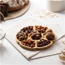 Менажница Доляна «Соты», 19×19×1.3 см, бамбук