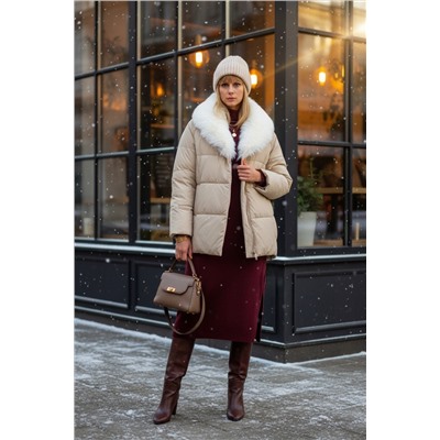 Куртка с меховым воротником арт.6677 зима, евро-зима