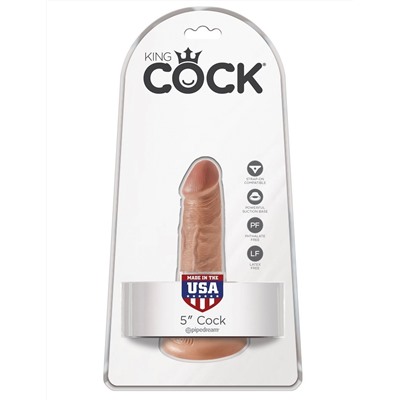 Анальный фаллоимитатор-мулат на присоске 5  Cock - 14 см.
