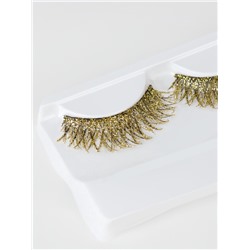 Ресницы накладные «Сияй», с блёстками, 14 мм, без клея, золотистые