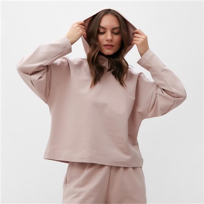 Костюм с вышивкой женский (толстовка, брюки) MIST Inspire, размер 44-46, бежевый