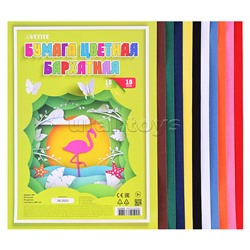 Бумага цветная бархатная A4, 145 г/м², 10 цв, 10 л, пластиковый пакет с европодвесом