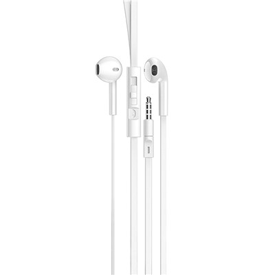 Проводные наушники с микрофоном вкладыши Borofone BM23 Bright sound Jack 3,5  (white)