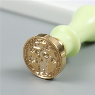 Печать для сургуча с пластиковой ручкой «Оленёнок и снежинки» 2.5×2.5 см