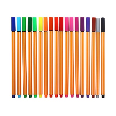 Набор капиллярных ручек, Calligrata «Полоски», линия 0.4 мм, 18 цветов