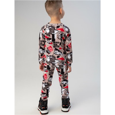 Термокомплект трикот. для мальчиков: фуфайка (футболка) с длин. рук, брюки