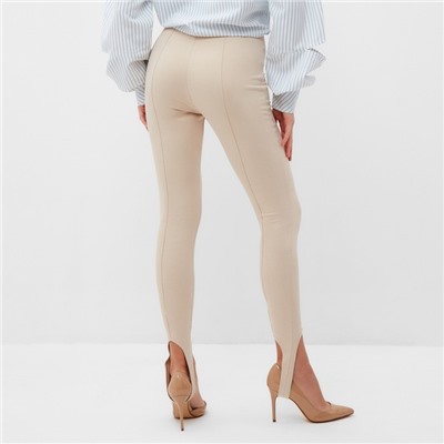 Легинсы классические женские MINAKU: Casual Collection, экрю, размер 40