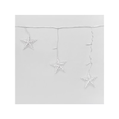 Гирлянда «Бахрома-арка» 2.5×1.2 м с насадками «Звёзды», IP20, прозрачная нить, 136 LED, свечение мульти, 8 режимов, 220 В