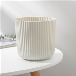 Горшок для цветов с поддоном «Вельвет», 1.6 л, d=14 см, цвет белый ротанг