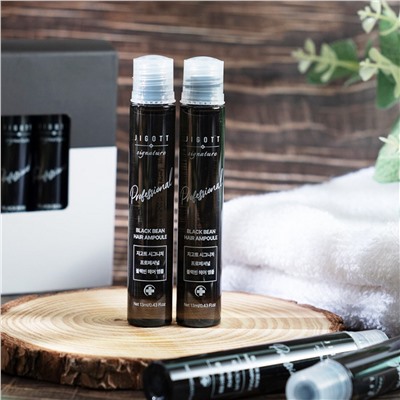 Jigott Ампульный филлер для волос с экстрактом черной фасоли / Signature Professional Black Bean Hair Ampoule, 10 шт. x 13 мл