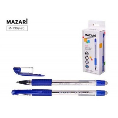 Ручка шариковая "Пиши-стирай" синяя 0.7мм M-7309-70 Mazari