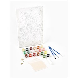 Картина по номерам на новый год на холсте с подрамником и поталью «Ёлочные украшения», 20×30 см