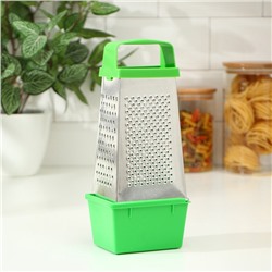 Тёрка с контейнером КВАРЦ «Универсал», 4 грани, 450 мл, 27×12 см, металл, МИКС