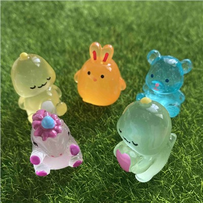 Мини фигурки, 5 штук. Дракончики 2 шт, Единорог, Медведь, Заяц. 9046726