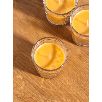 Ароматическая свеча в стакане, набор 3 шт., по 50 мл, 10 ч, 32 г, молоко-мёд