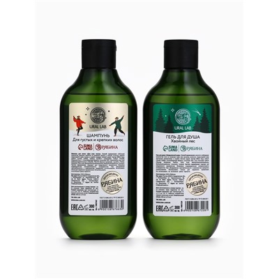 Новогодний подарочный набор косметики Bright Christmas night: гель для душа и шампунь для волос 2×300 мл, URAL LAB