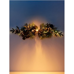 Декор настенный «Снежноягодник», 72×20 см, 18 LED, от батареек CR2032×2, свечение тёплое белое