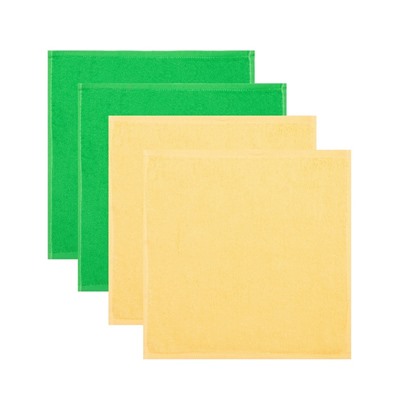 Салфетки махровые «Этель. Всё будет авокадно», 4 шт., 30×30 см, хлопок 100%, жёлтые/зелёные