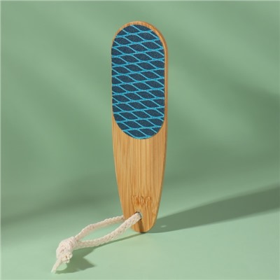 Пилка для пяток BAMBOO, наждачная, двусторонняя, с подвесом, 18 см, бамбуковая