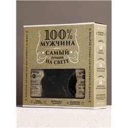 Подарочный набор «Крутой мужик», гель для душа, шампунь для волос и мочалка, 2×250