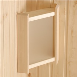 Абажур для бани и сауны, дерево, с настенный, угловой, со вставкой из белого стекла, «Добропаровъ»