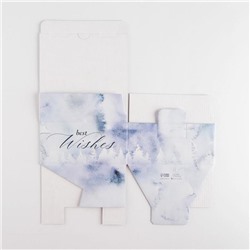 Коробка подарочная новогодняя складная Best wishes, 15×15×7 см, Новый год