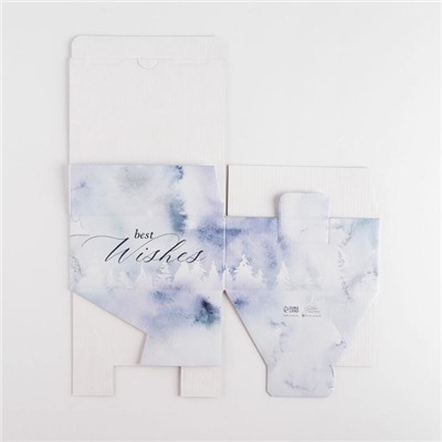 Коробка подарочная новогодняя складная Best wishes, 15×15×7 см, Новый год