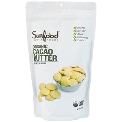 Sunfood, Органическое какао-масло, 454 г (1 фунт)
