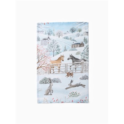 Набор кухонных полотенец «Доляна. Морозное утро», 28×44 см - 3 шт., вафля 160 г/м²