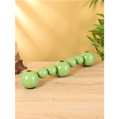 Подсвечник на 3 свечи «Бусы», с 7 сферами, 44×8×8 см, кипарис