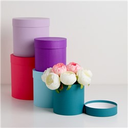 Набор шляпных подарочных коробок 5 в 1, пурпурный, 23×23-15×15 см