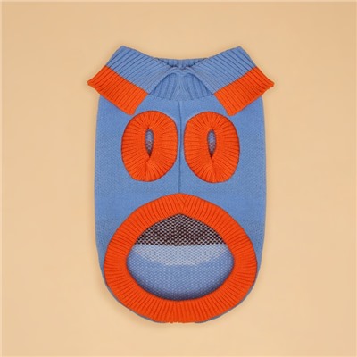 Свитер для животных «Зайка», размер M, ДС 26, ОШ 26, ОГ 28-46 см, голубой