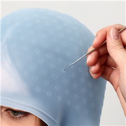 Шапочка для мелирования, с крючком, голубая