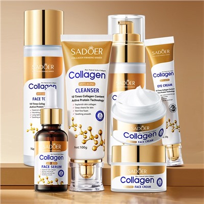 Набор для лица с Коллагеном 6 средств в подарочной коробке Sadoer