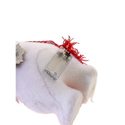 УЦЕНКА Фигура световая "Медведь в красной шапке", 26 LED, 30х18х17 см, фиксинг, от батар., Т/БЕЛЫЙ 4