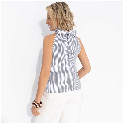 Топ с воротником-халтер, Следуй по ссылке (полоска)