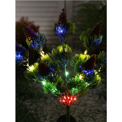 Садовый светильник «Можжевельник», уличный, на солнечной батарее, 75 см, 28 LED, свечение мульти