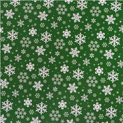 Пленка упаковочная новогодняя для подарков, металлизированная, 35 мкм «Снежинки», 50×70 см