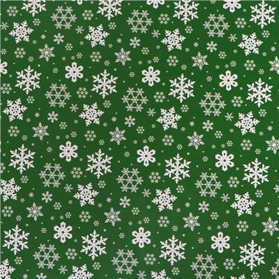 Пленка упаковочная новогодняя для подарков, металлизированная, 35 мкм «Снежинки», 50×70 см