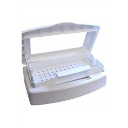 Nail Art Бокс для стерилизации и дезинфекции инструментов с прозрачной крышкой, белый KRISTALLER, 1107280