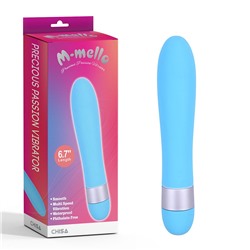 Голубой классический вибратор Precious Passion Vibrator - 17 см.