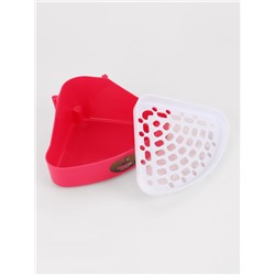 Туалет угловой для кроликов и хорьков, 24×18×11 см, красный