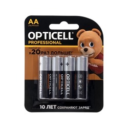 Батарейка алкалиновая OPTICELL PROFESSIONAL, AA, LR06-4BL, 1.5В, блистер, 4 шт