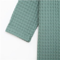 Халат вафельный детский Крошка Я «Boho» размер 32 (110-116 см) цвет мятный, 100% хлопок 290 г/м²