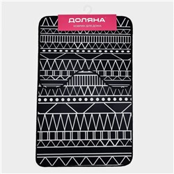 Коврики для ванной и туалета Доляна «Марокканский», 2 шт., 50×80, 40×50 см, чёрно-белые