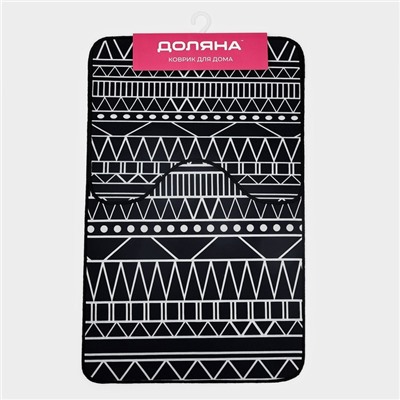 Коврики для ванной и туалета Доляна «Марокканский», 2 шт., 50×80, 40×50 см, чёрно-белые