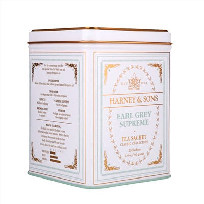Harney & Sons, Качественные сорта чая, эрл грей Supreme, 20 саше, 40 г (1,4 унции)