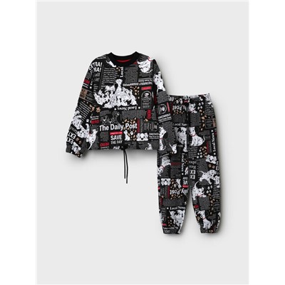 Комплект трикотажный для девочек: толстовка, брюки